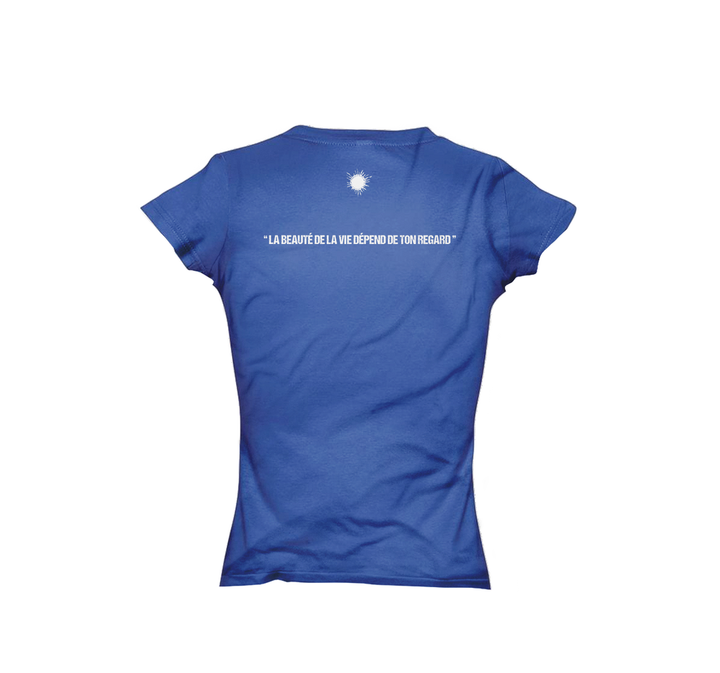 T-shirt femme soleil bleu