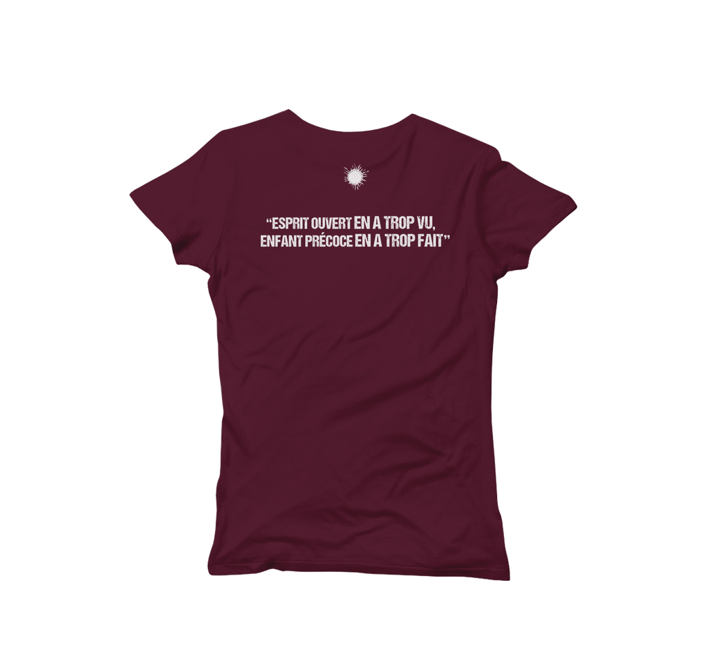 T-shirt femme soleil bordeaux