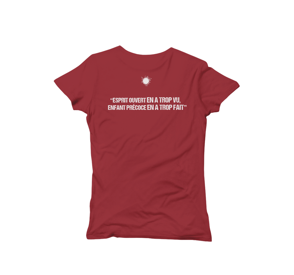 T-shirt femme soleil bordeaux
