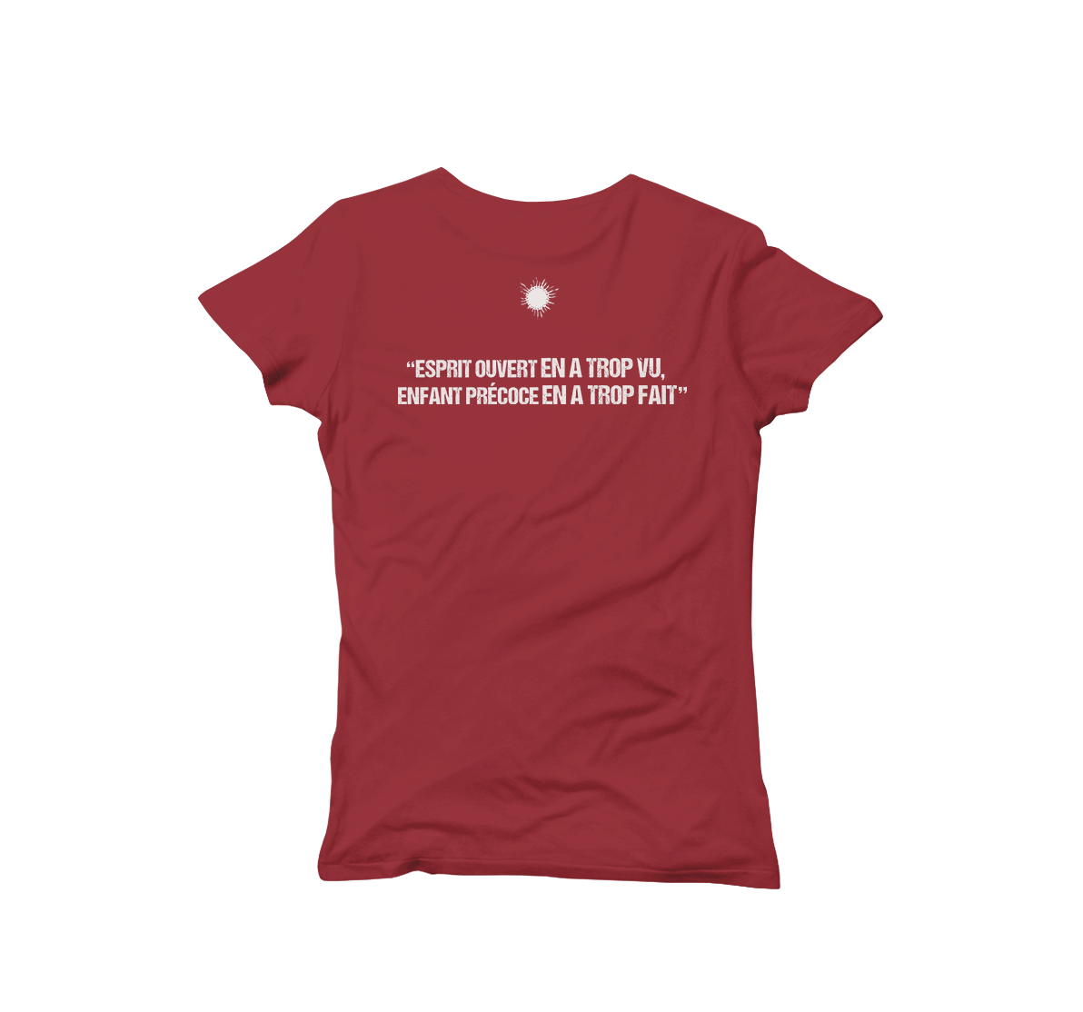 T-shirt femme soleil bordeaux