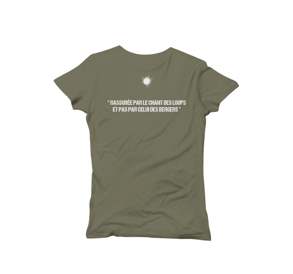 T-shirt femme soleil kaki